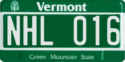 VT license plate NHL016