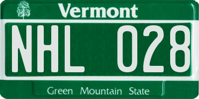 VT license plate NHL028