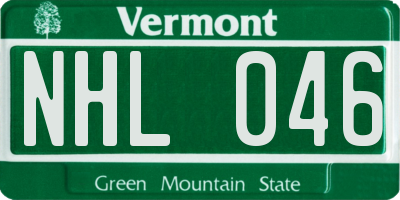 VT license plate NHL046