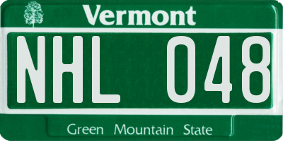 VT license plate NHL048