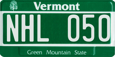 VT license plate NHL050