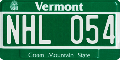 VT license plate NHL054