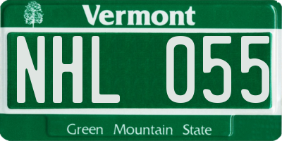 VT license plate NHL055