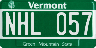 VT license plate NHL057