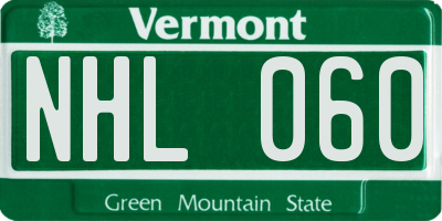 VT license plate NHL060