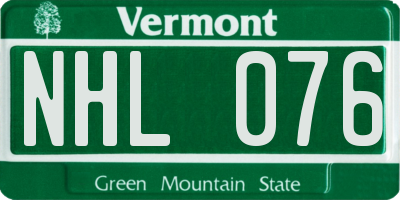 VT license plate NHL076