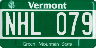 VT license plate NHL079