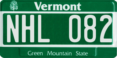 VT license plate NHL082