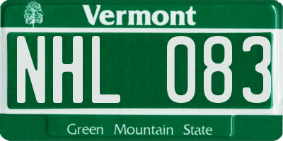 VT license plate NHL083