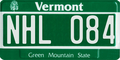 VT license plate NHL084