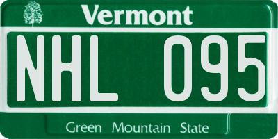 VT license plate NHL095