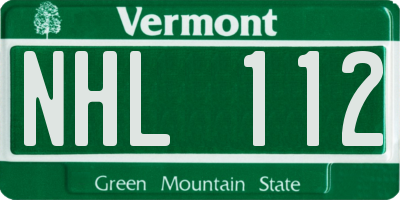 VT license plate NHL112