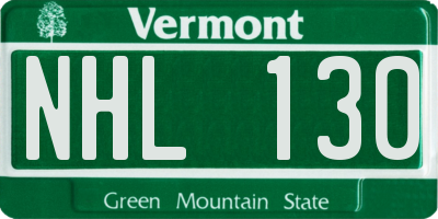 VT license plate NHL130
