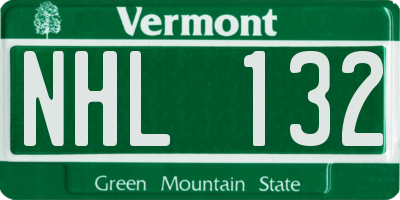 VT license plate NHL132