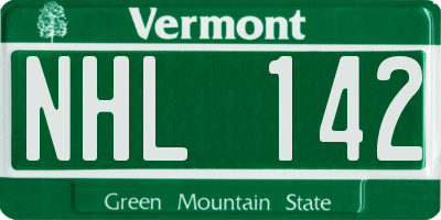 VT license plate NHL142