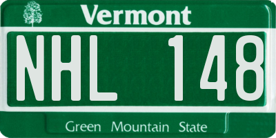 VT license plate NHL148