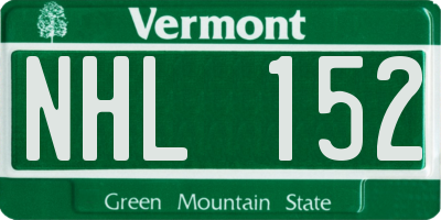 VT license plate NHL152