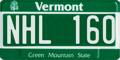 VT license plate NHL160