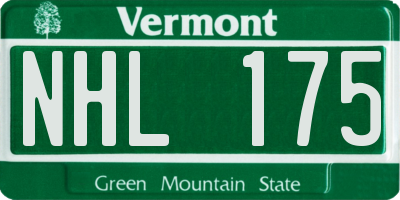 VT license plate NHL175