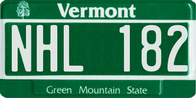 VT license plate NHL182