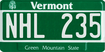 VT license plate NHL235