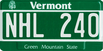 VT license plate NHL240