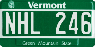 VT license plate NHL246