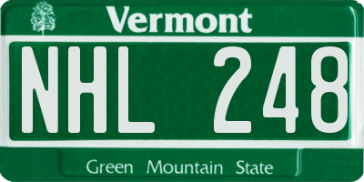 VT license plate NHL248