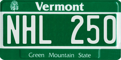 VT license plate NHL250