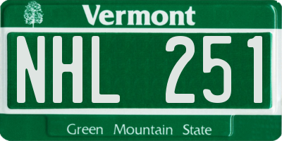 VT license plate NHL251
