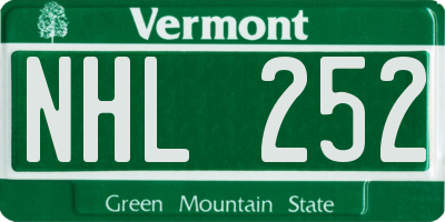 VT license plate NHL252