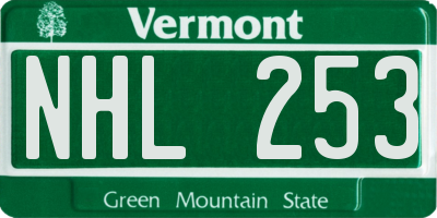 VT license plate NHL253