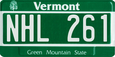 VT license plate NHL261