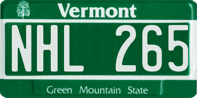 VT license plate NHL265