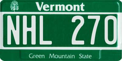 VT license plate NHL270