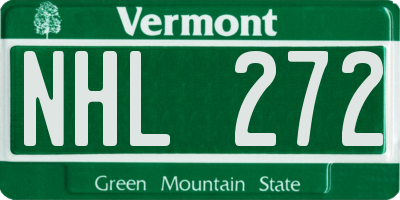VT license plate NHL272
