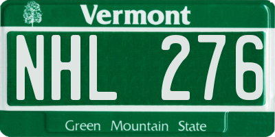 VT license plate NHL276