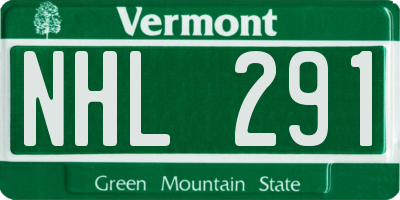 VT license plate NHL291
