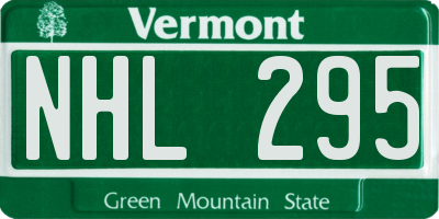 VT license plate NHL295