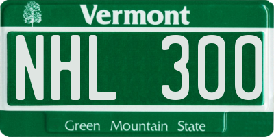 VT license plate NHL300