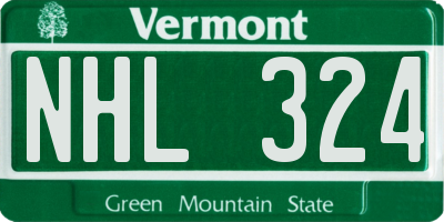VT license plate NHL324