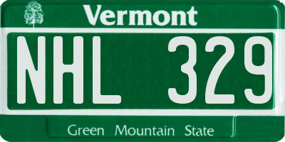 VT license plate NHL329