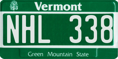 VT license plate NHL338