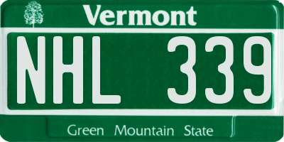VT license plate NHL339
