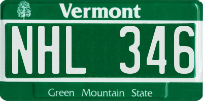 VT license plate NHL346