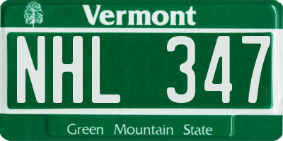 VT license plate NHL347