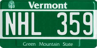 VT license plate NHL359