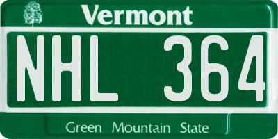 VT license plate NHL364