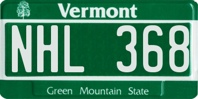 VT license plate NHL368