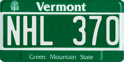 VT license plate NHL370